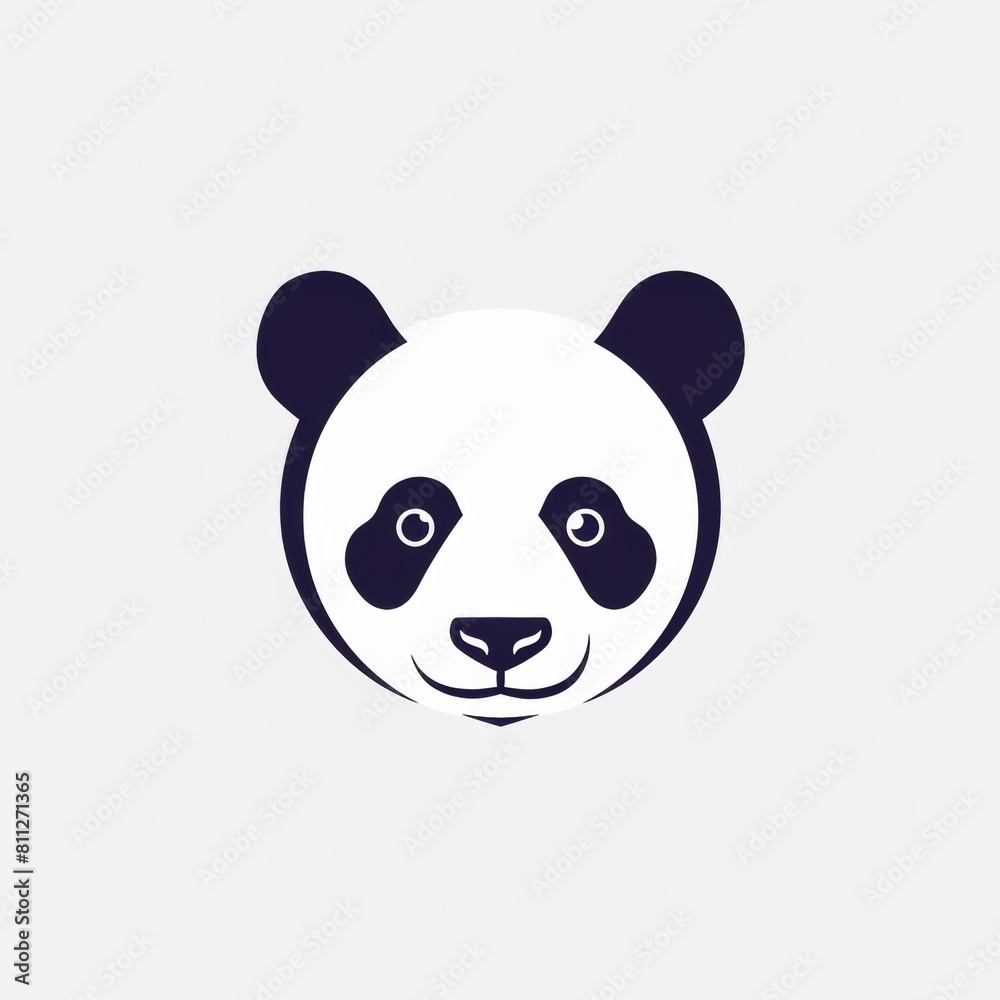 Vector illustration icon of a cute panda head over white background. Vector illustration icon of a cute panda head over white background.