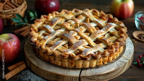 American cuisine. American apple pie. 