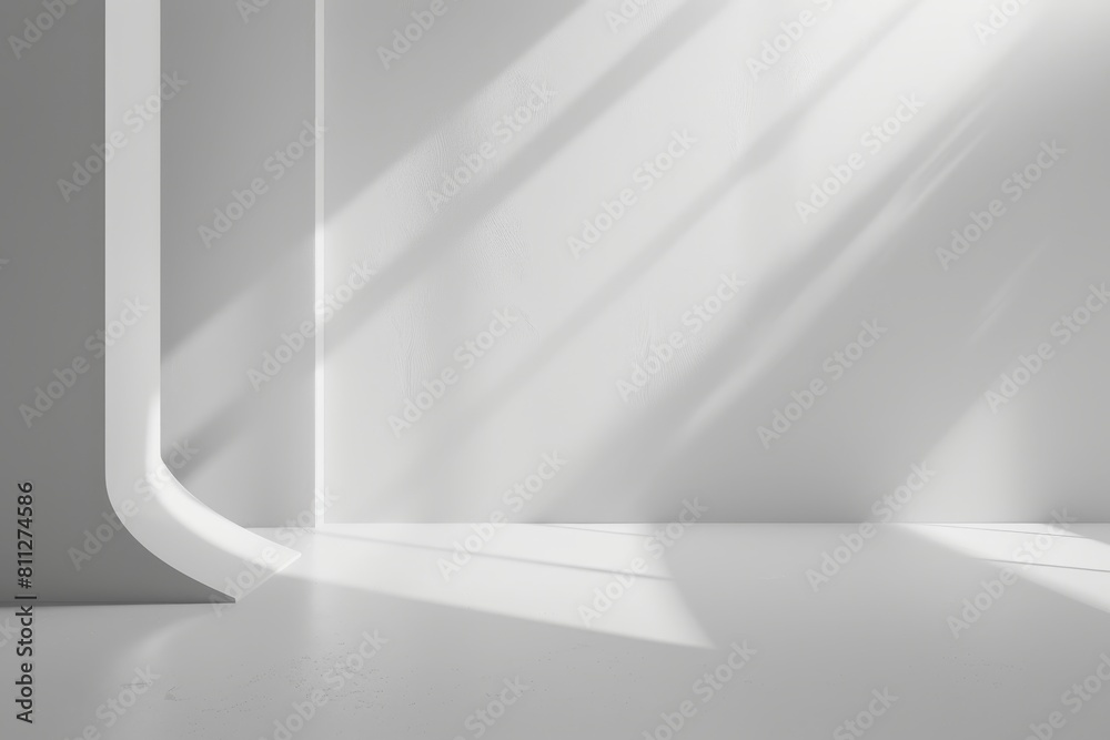 A room with white walls and floor, devoid of any furnishings or decorations, A minimalist design using subtle textures and gradients to create depth on a clean white background A room with white walls and floor, devoid of any furnishings or decorations, A minimalist design using subtle textures and gradients to create depth on a clean white background
