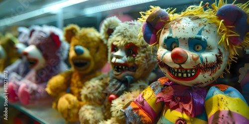 The Creepy Creation of Horror Toys: Scary Clown Zombie Teddy Bears. Concept Horror Toys, Creepy Creations, Scary Clown, Zombie Teddy Bears, Dark Collectibles photo