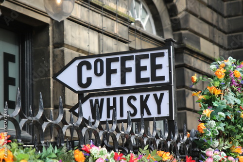 Coffee and wisky sign