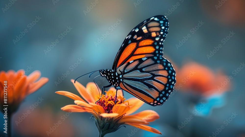 Obraz premium explore the beauty of nature: capture stunning butterfly and flower photographs