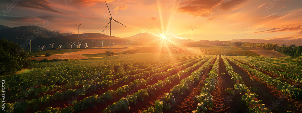Obraz premium Eco-Power Generation: Future of Energy in Agriculture
