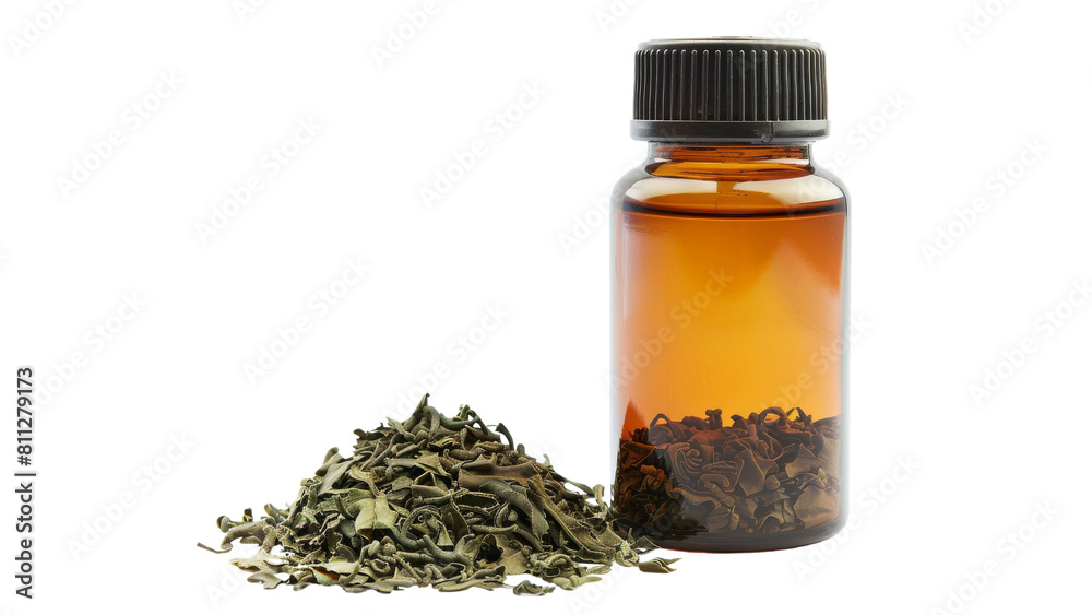 oil with herbs isolated dicut PNG on transparent or white background cut out, copy space oil with herbs isolated dicut PNG on transparent or white background cut out, copy space