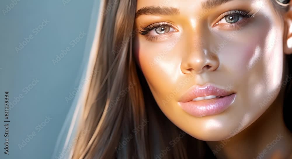A model with shiny healthy long straight hair and glowing skin. Concept Healthy Hair Tips, Skincare Routine, Hair Care Products, Beauty Tips, Model Poses A model with shiny healthy long straight hair and glowing skin. Concept Healthy Hair Tips, Skincare Routine, Hair Care Products, Beauty Tips, Model Poses