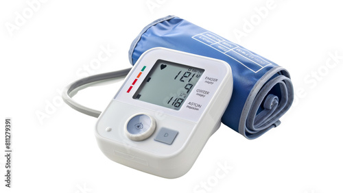 blood pressure measuring device isolated dicut PNG on transparent or white background cut out, copy space 