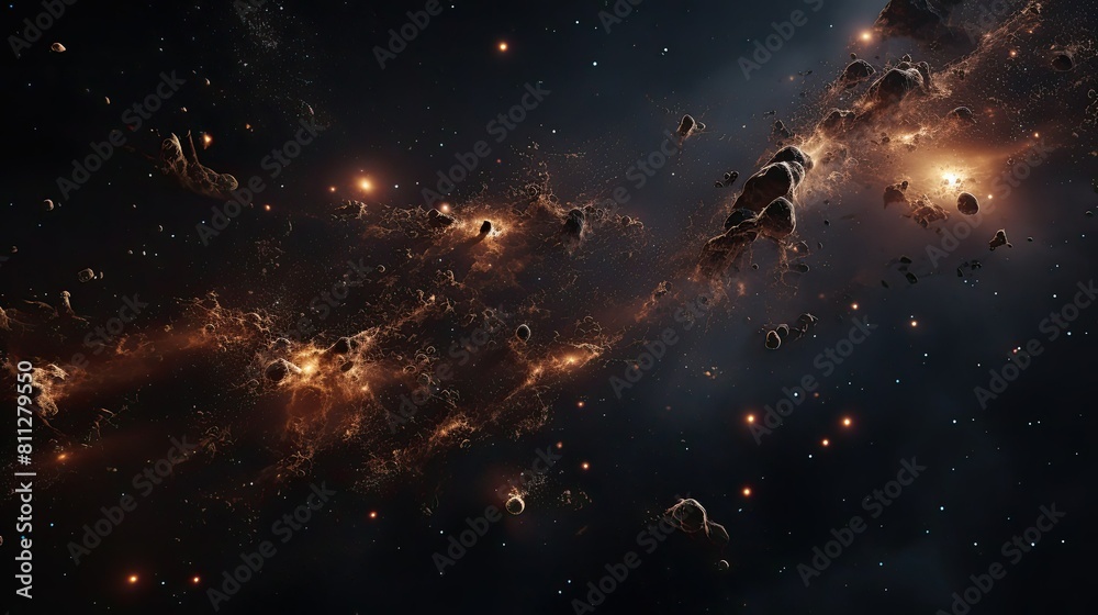 Macro shot of distant galaxies and star clusters Macro shot of distant galaxies and star clusters