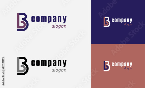 BB vector initial logo template. Letter B BB icon creative illustration monogram.