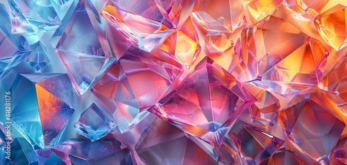 Ethereal Rainbow Crystal Design  Vibrant Colors  Intricate Geometry  Perfect for Modern and Chic Wallpaper