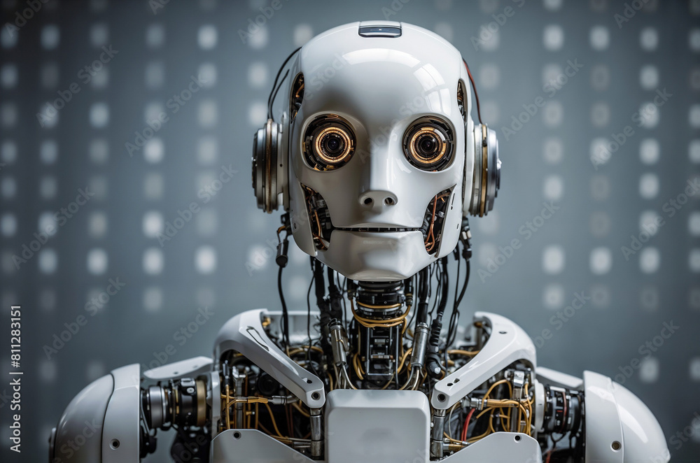 Fototapeta premium Man or Machine? A Look at the Humanoid Robot 