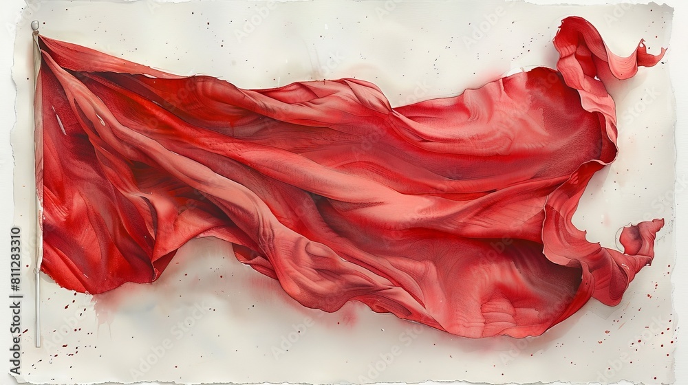 Red flag at the finish line symbolizes race victory and the winner's celebratory moment. Red flag at the finish line symbolizes race victory and the winner's celebratory moment.