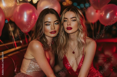 Two Beautiful Women Sitting Together