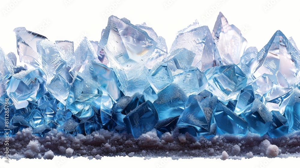 Obraz premium Serene deep blue crystal ice, found in glaciers, ideal for capturing winter's beauty