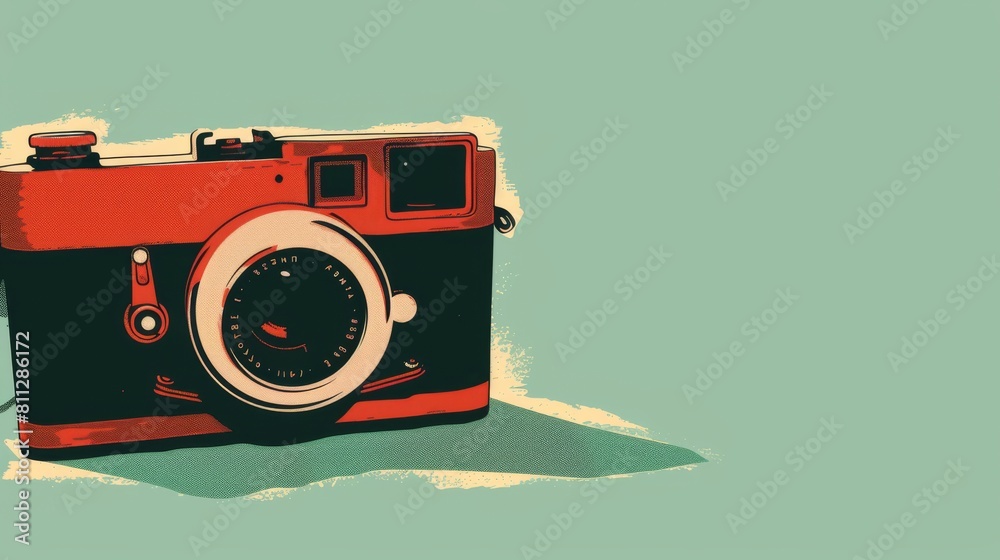 Vintage Camera on a Sunny Yellow Background
