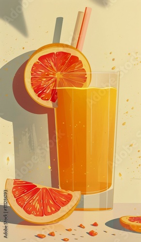 A Painting of a Glass of Orange Juice