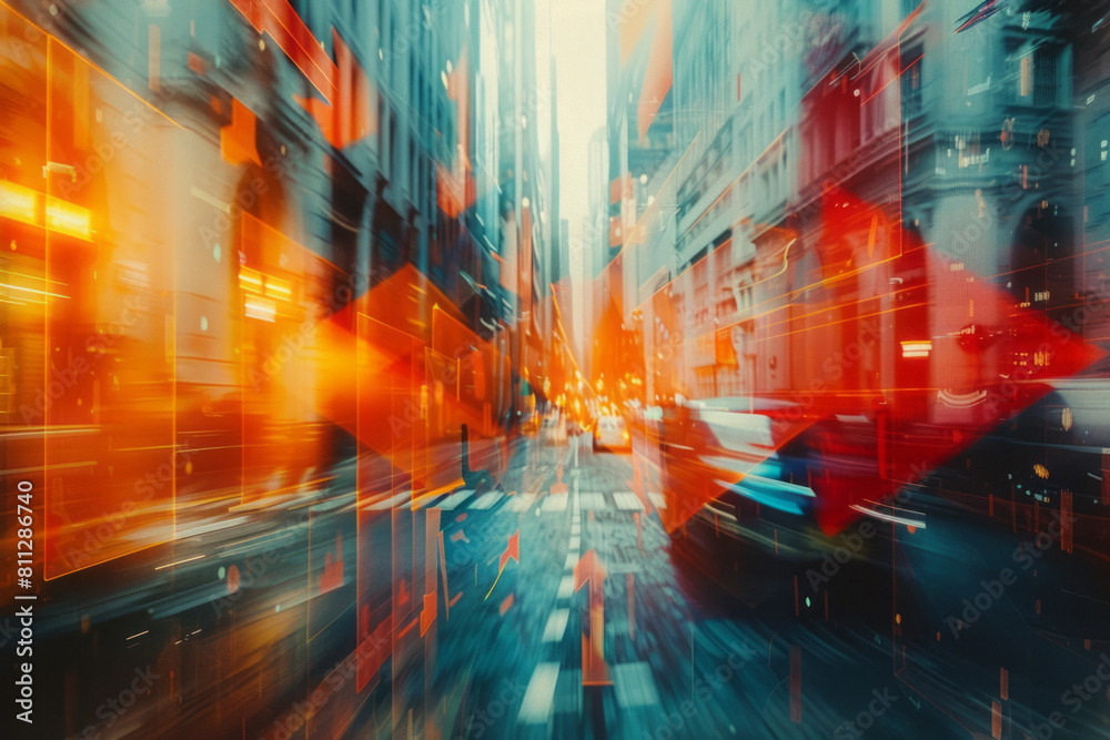 Naklejka premium Abstract art piece featuring stylized arrows that twist and turn upwards, representing creative growth,