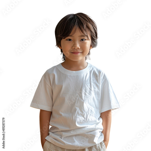  young Asian boy kid isolated on transparent background