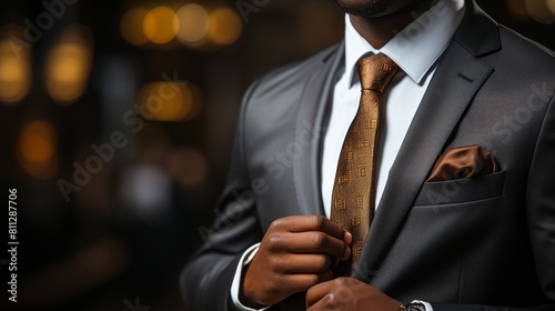 Man in Black Shirt and Tie Standing in Restaurant