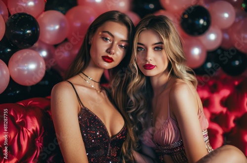 Two Beautiful Women Sitting Together