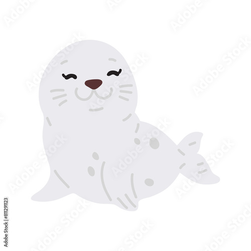 Vector illustration cute doodle seal for digital stamp greeting card sticker icon design