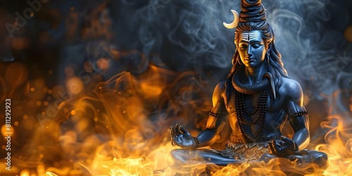 Lord Shiva a prominent deity in Hinduism is worshipped by many sects. Concept Hinduism, Lord Shiva, Worship, Sects, Deity photo