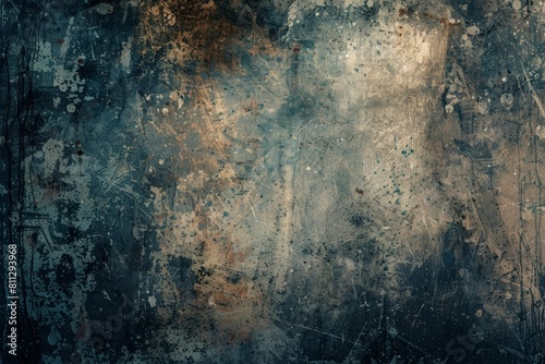 Distressed Grunge Texture with Overlapping Abstract Layers and Vintage Patina photo