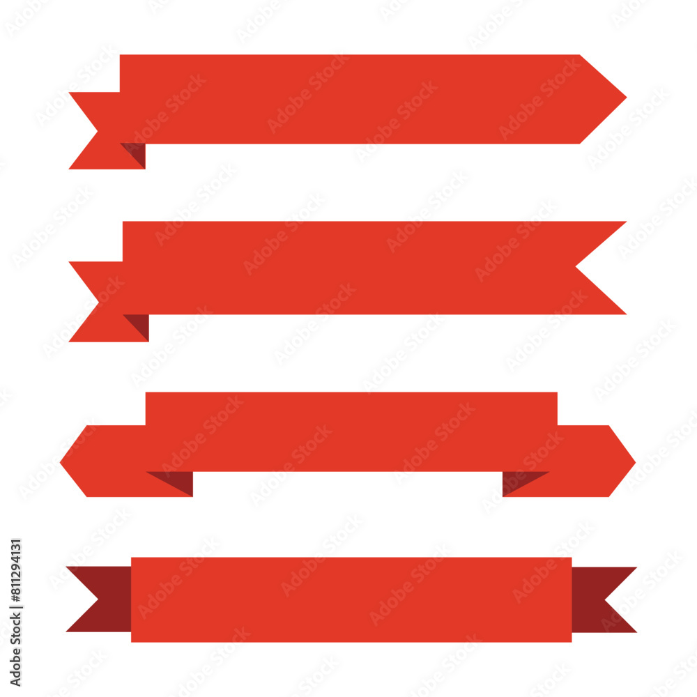 Vector red ribbons. Ribbon banner promotion vector illustration. Vector red ribbons. Ribbon banner promotion vector illustration.