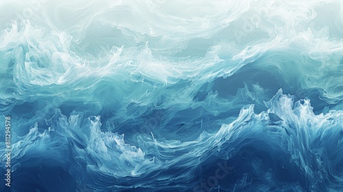 Wallpaper Mural Stunning digital artwork of blue ocean waves, dynamically captured with sparkling light reflections on the water surface. Torontodigital.ca