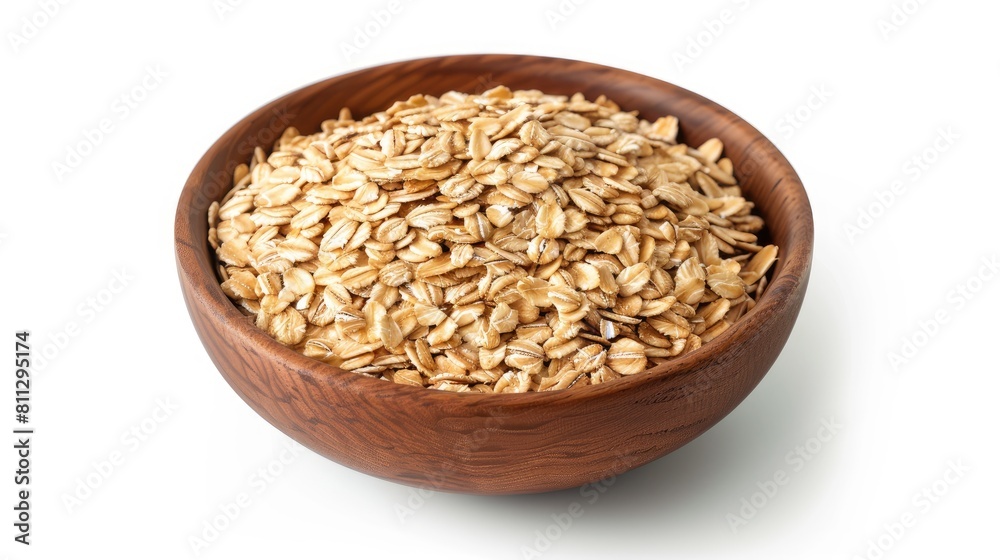 Oat kernels in a bowl on a white background Oat kernels in a bowl on a white background