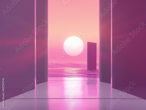 Peaceful Sunset Horizon with Subtle Gradients and Minimalist Design