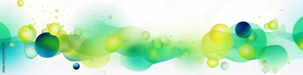 Abstract Wave of Green and Yellow Bubbles Abstract Wave of Green and Yellow Bubbles