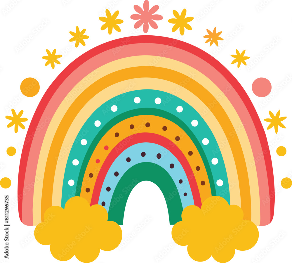 rainbow with flowers vector rainbow with flowers vector
