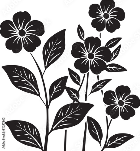 Flowers Black Silhouette 