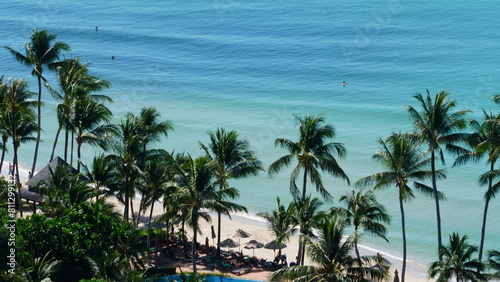 palm trees on the beach Koh Chang Thailand Thai blue water