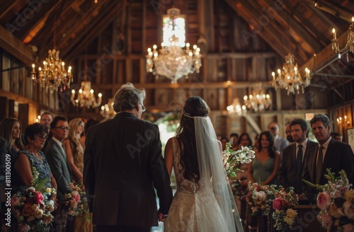 Bride and Groom Walking Down the Aisle