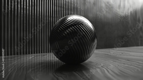 Black and White Photograph of Shiny Balls