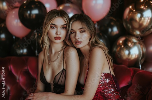 Two Beautiful Women Sitting Together