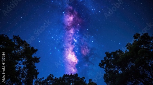 Milk Way Galaxy Starscape Landscape Background, Nature Wallpaper, Science Starry Night Astronomy Backdrop, Universe Natural Beauty