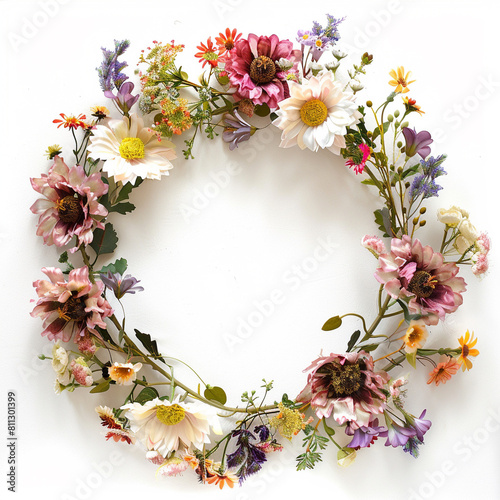 flower wreath,clear background