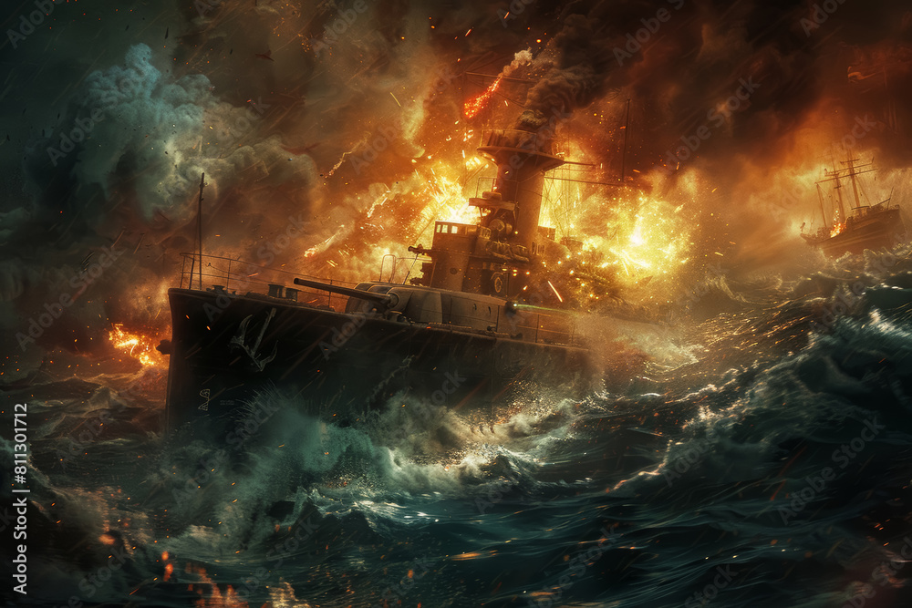 Dramatic World War I U-Boat Battle on the High Seas with Explosions and ...