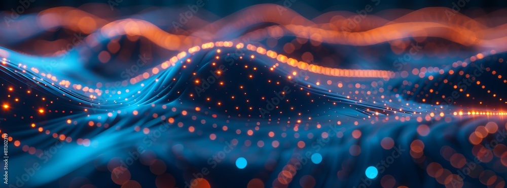 Abstract image of a wave with lights.