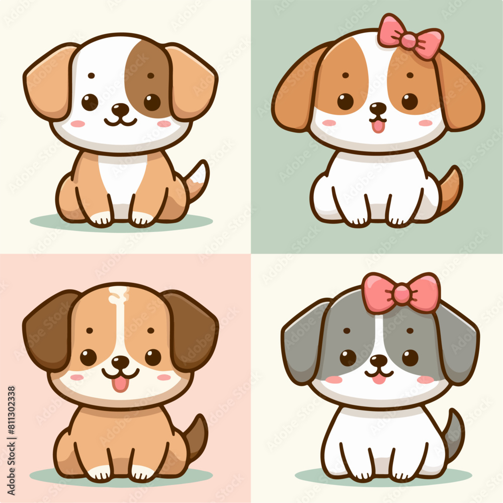 vector set of cute cartoon animals