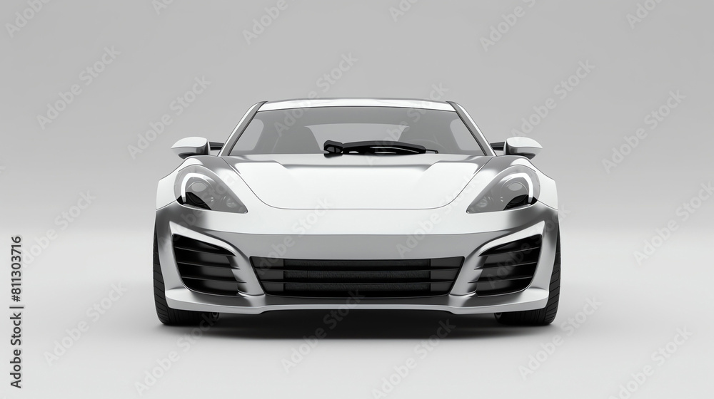 The silver sports car is sleek and stylish, with a powerful engine and a luxurious interior.