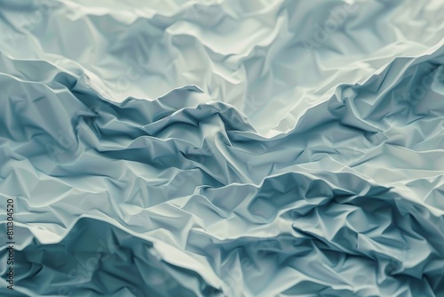 A visually appealing blue background with beautifully arranged folds creating a textured and dynamic appearance, A rippled paper texture with waves and ridges running across the surface
