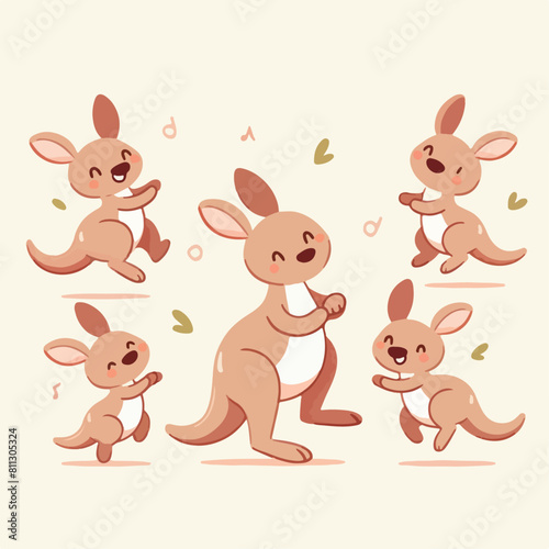 vector collection of cartoon animals dancing happily © arifinzainal1728
