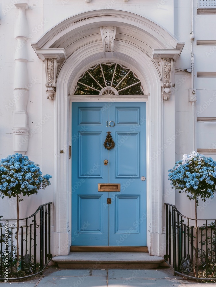 Blue Front Door With Wrought Iron Fence Blue Front Door With Wrought Iron Fence