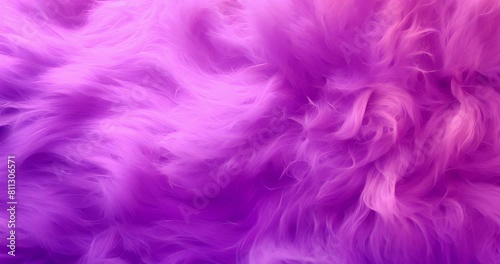 Abstract background, fabric wave and fur texture with luxury material for creative fashion wallpaper. Elegant, purple hair and wind with flow or motion for aesthetic cloth design or decoration photo