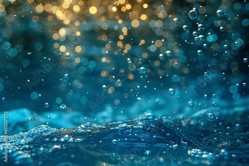 Bubbly underwater scene with a sparkling effect creating a serene aquatic environment