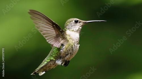 Calliope Hummingbird - Small Bird of Stunning Green Nature in Flight