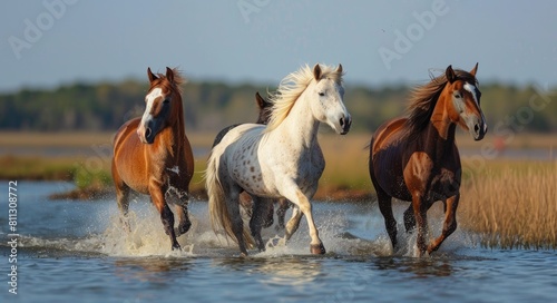 Chincoteague Island's Annual Wild Pony Roundup. Witness the Return of the Wild Herd to Assateague photo